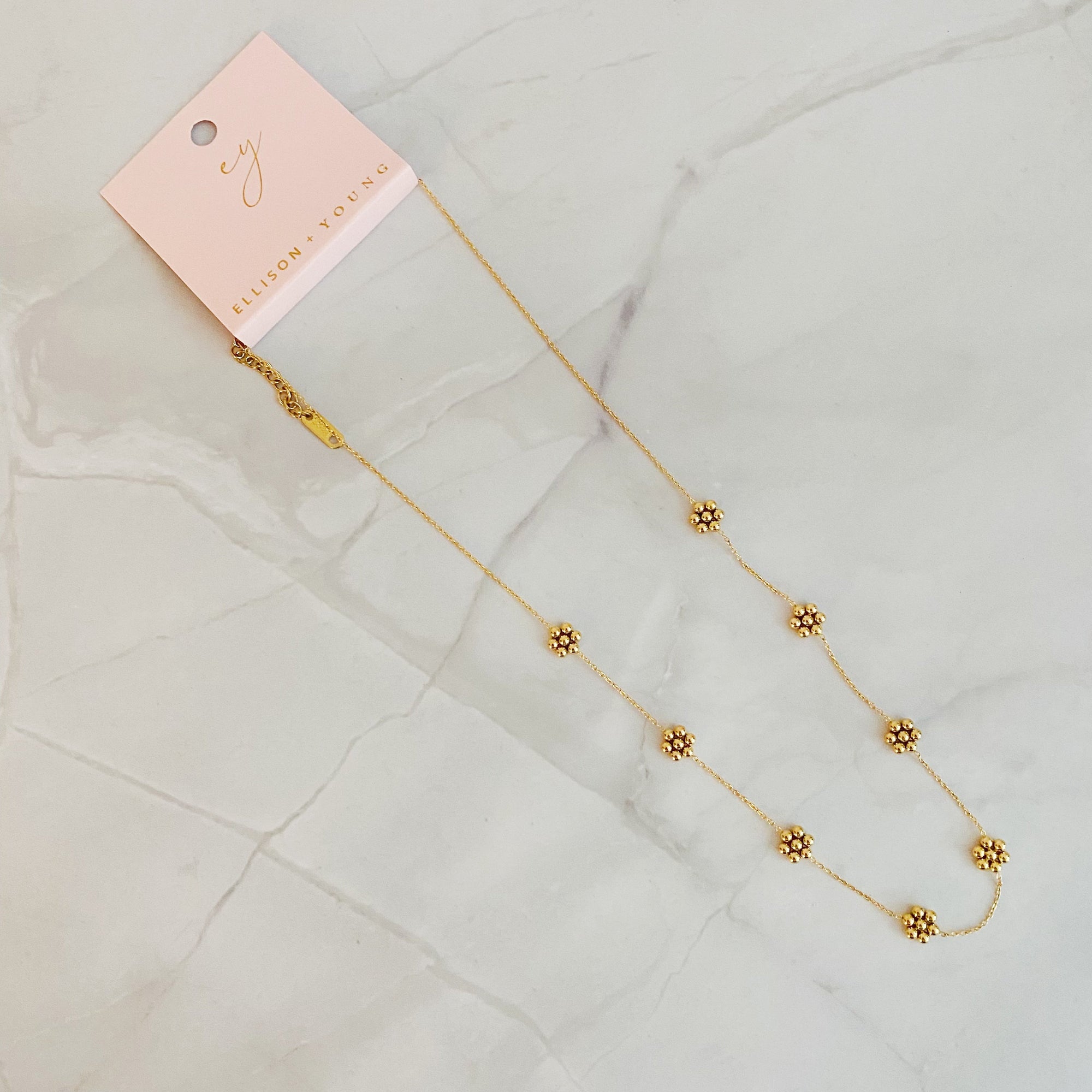 Golden Bloom Dainty Flower Necklace