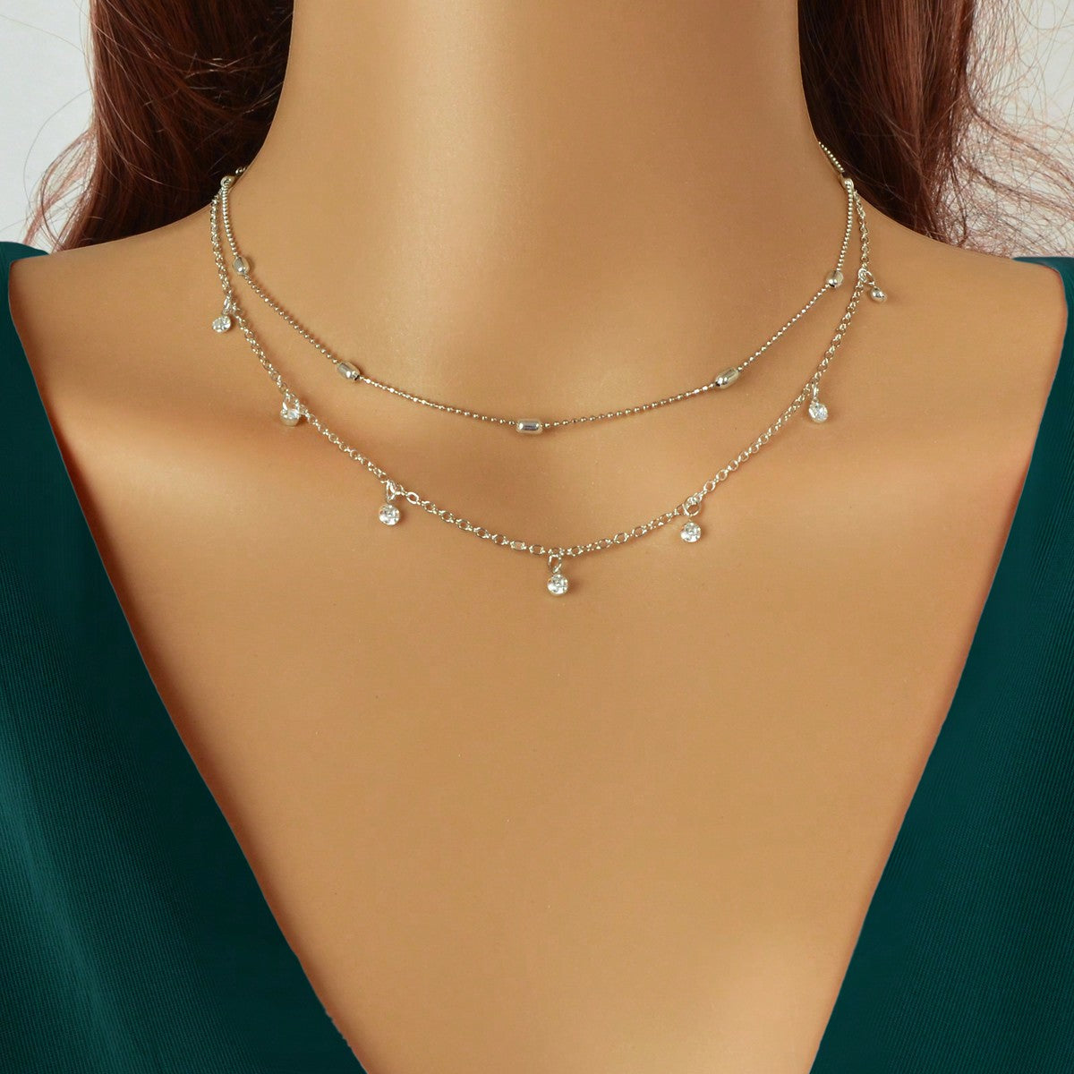 Lumière Spark Double Layer Diamond Necklace
