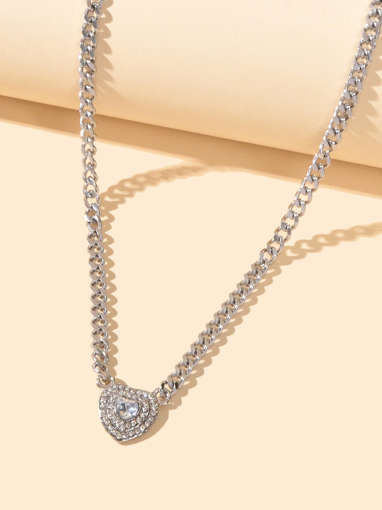 Crystal Embrace Rhinestone Heart Necklace