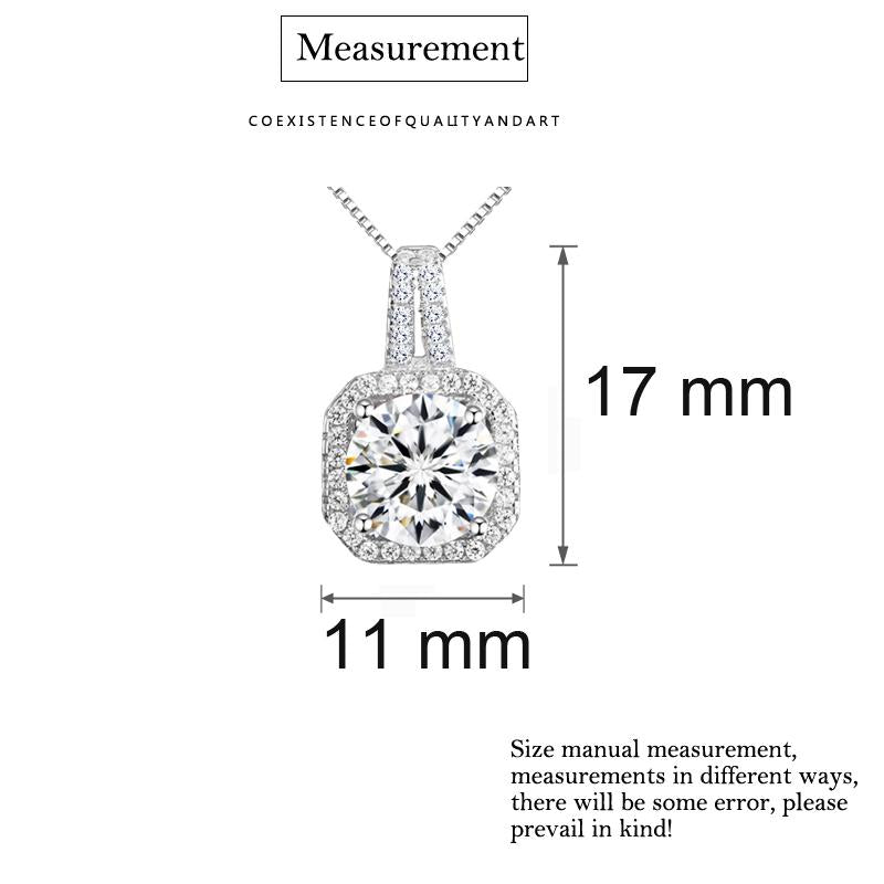 Two Carat Halo CZ Radiance Necklace