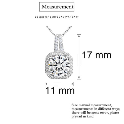 Two Carat Halo CZ Radiance Necklace