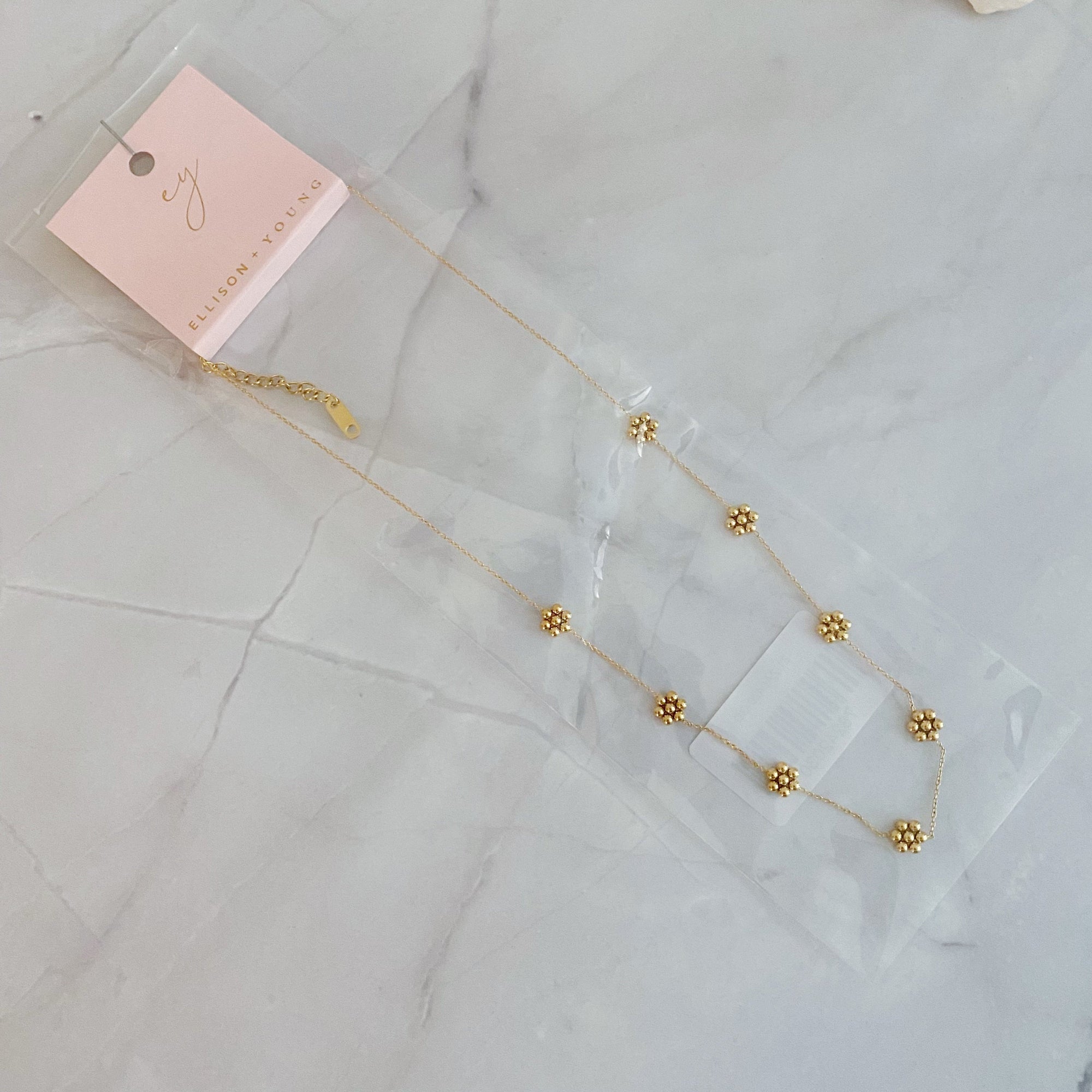 Golden Bloom Dainty Flower Necklace