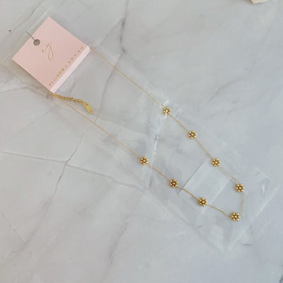 Golden Bloom Dainty Flower Necklace