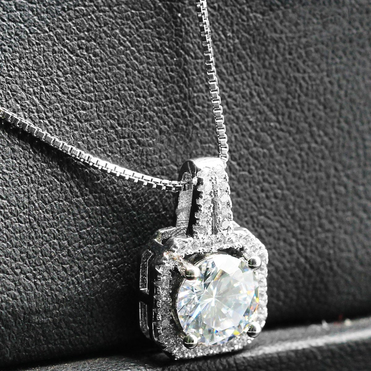 Two Carat Halo CZ Radiance Necklace