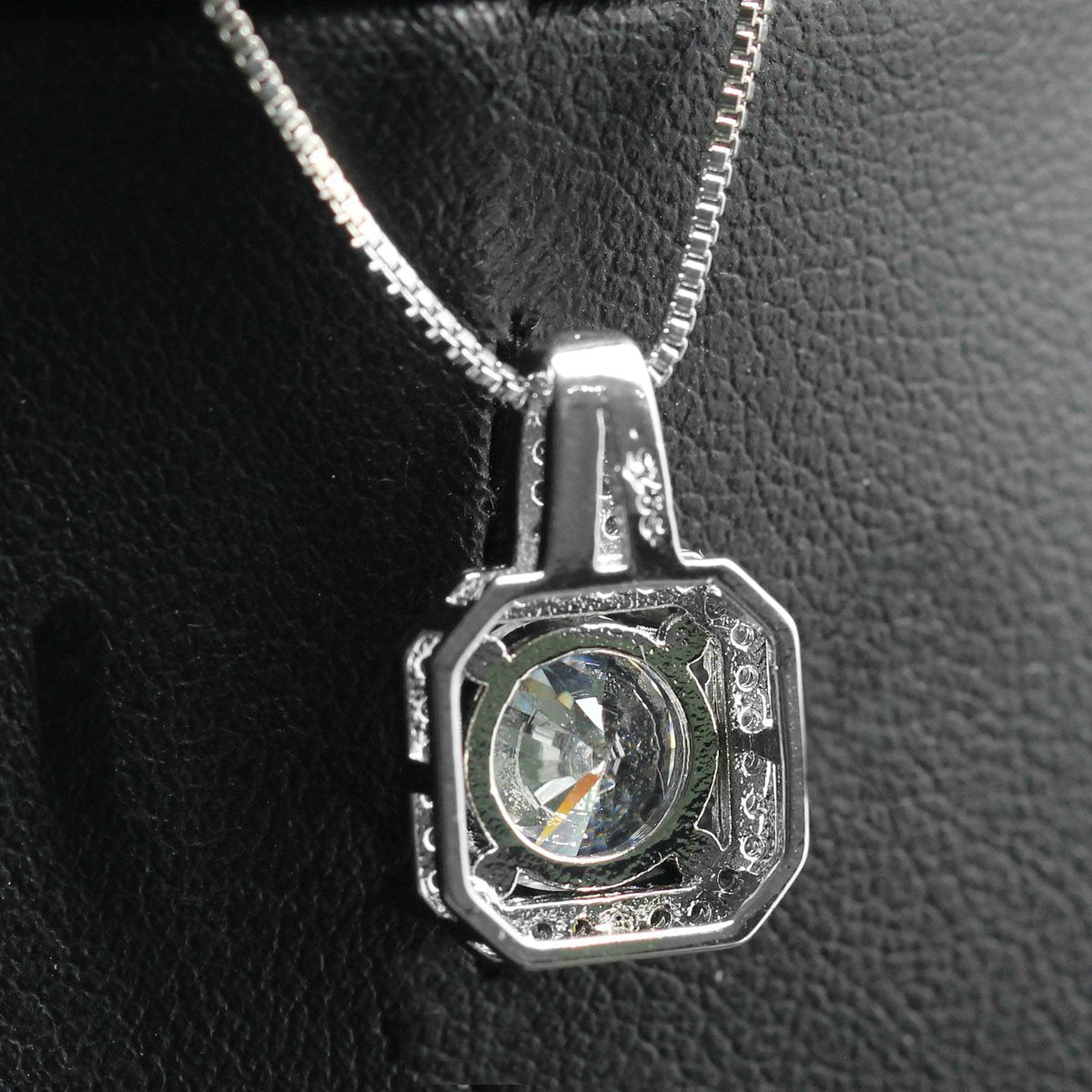 Two Carat Halo CZ Radiance Necklace