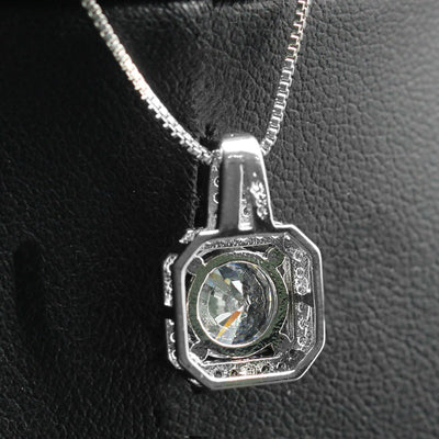 Two Carat Halo CZ Radiance Necklace