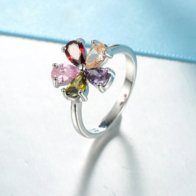 925 Sterling Silver Jewelry Set Pendant Necklace Hoop Earrings Ring