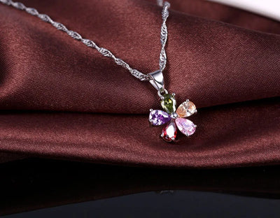 925 Sterling Silver Jewelry Set Pendant Necklace Hoop Earrings Ring