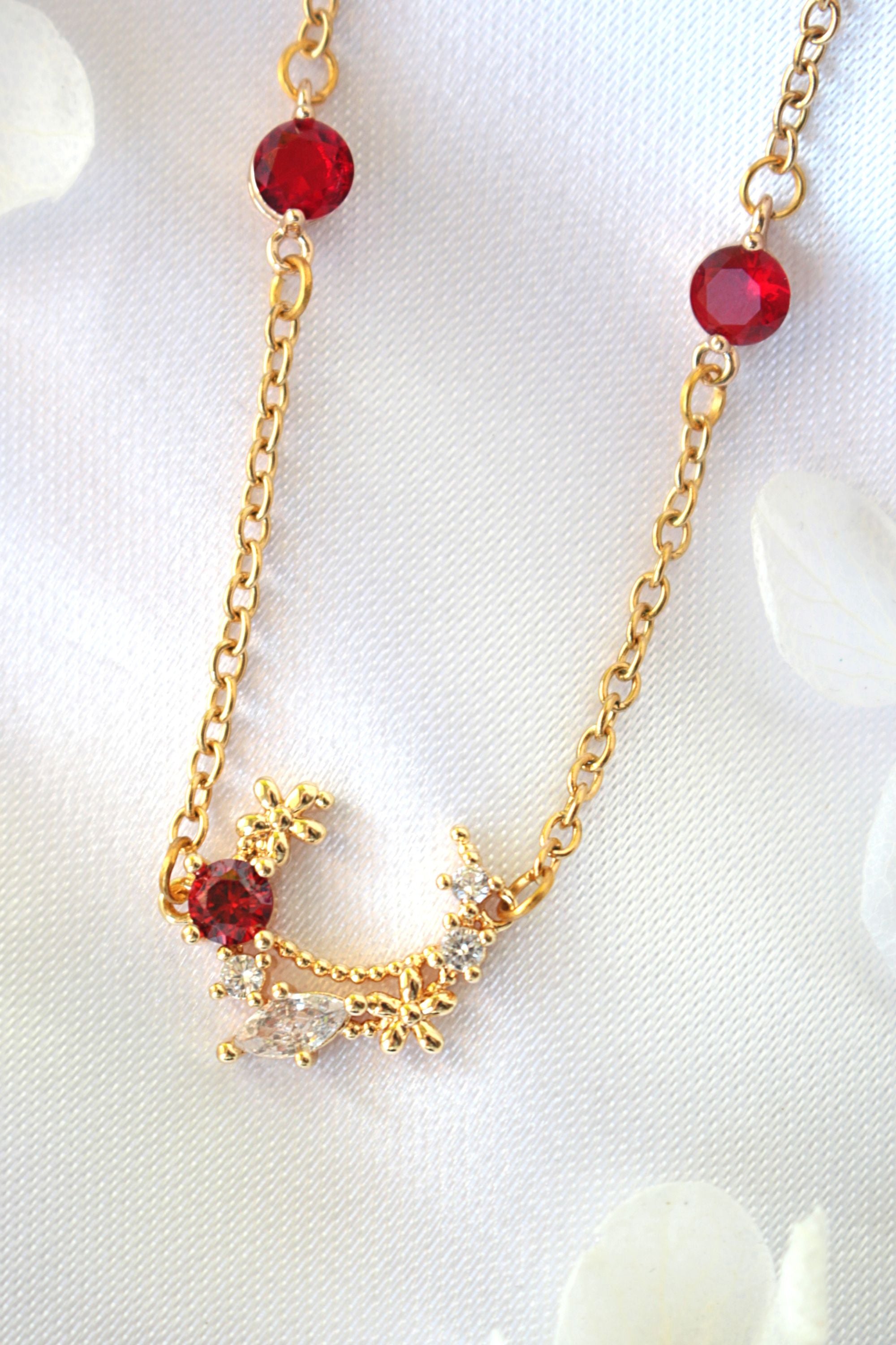 Fairy Garden™ 24K Red CZ Enchantment Necklace