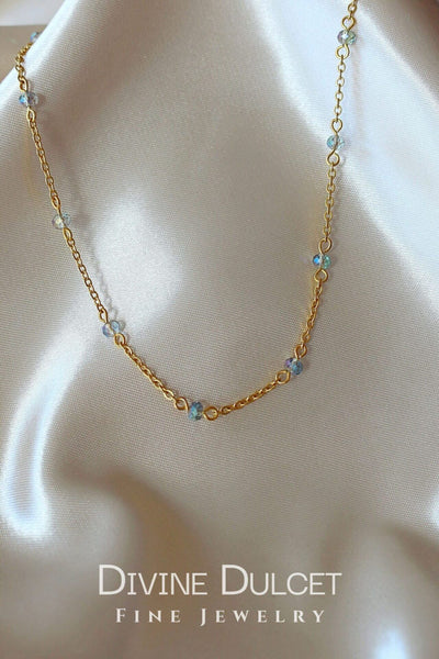 Chrome Luxe 18K Crystal Chain Choker