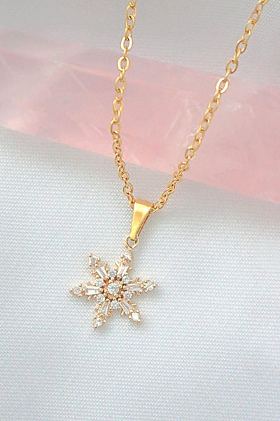Eternal Snowfall 24K Snowflake Necklace