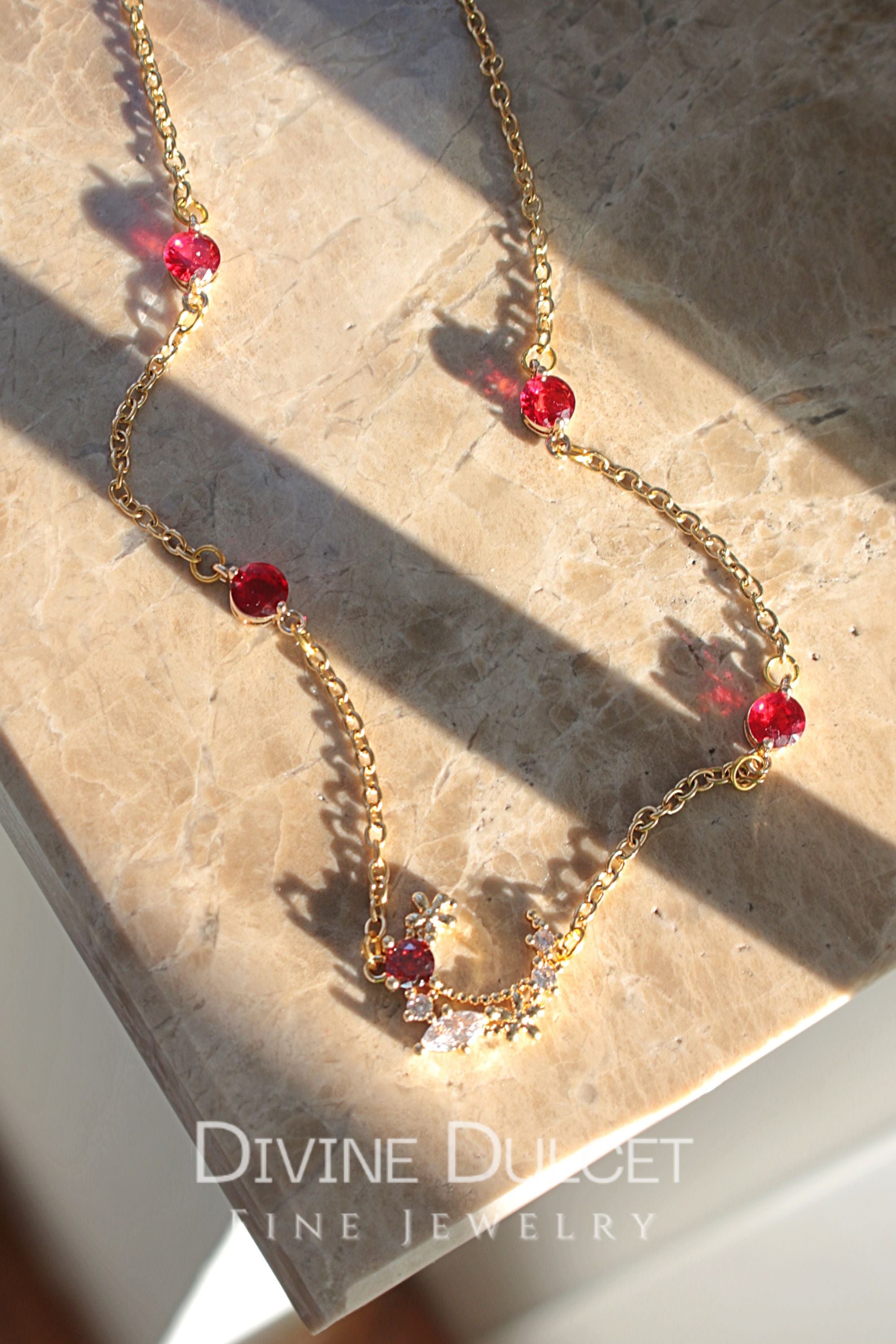 Fairy Garden™ 24K Red CZ Enchantment Necklace