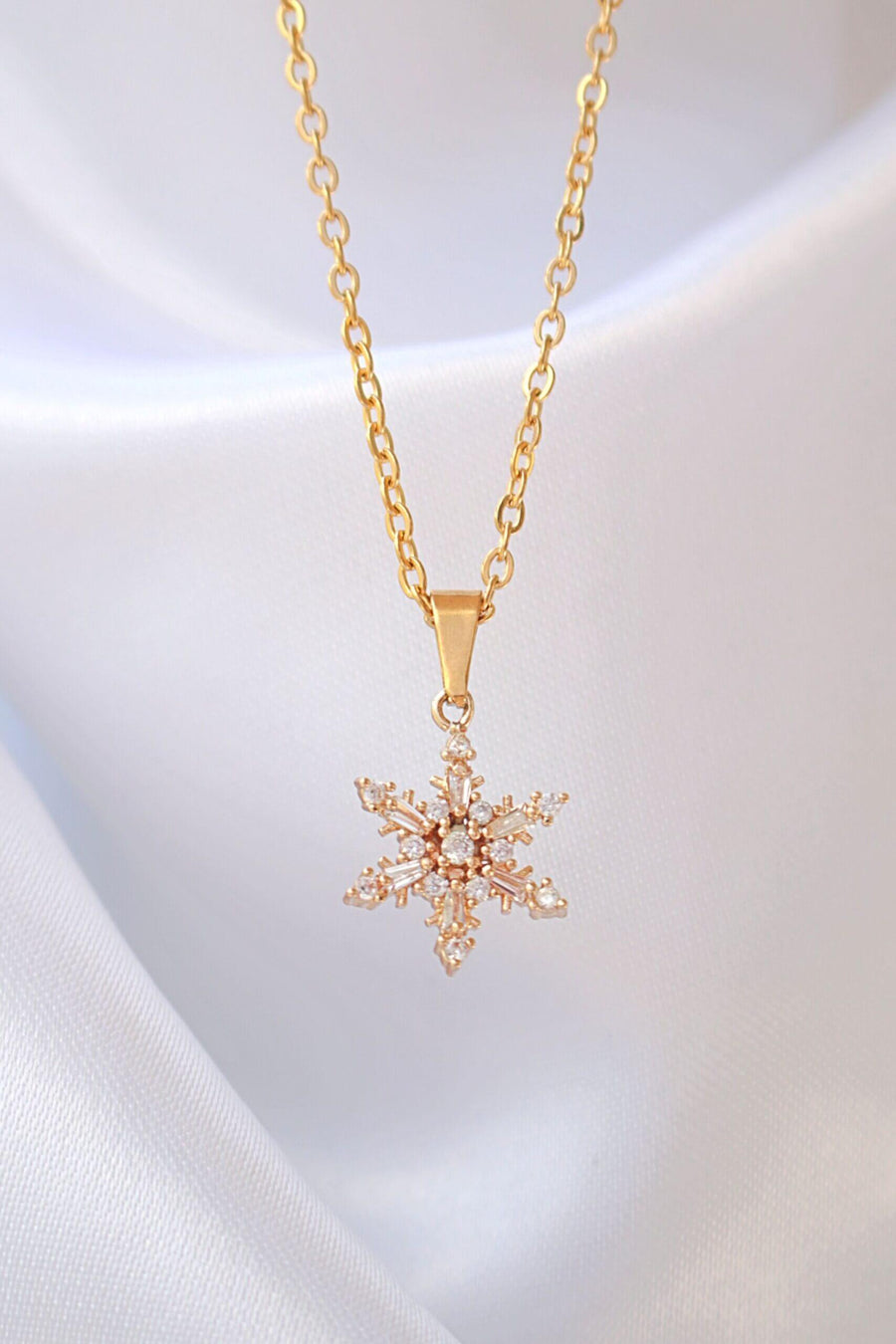 Eternal Snowfall 24K Snowflake Necklace