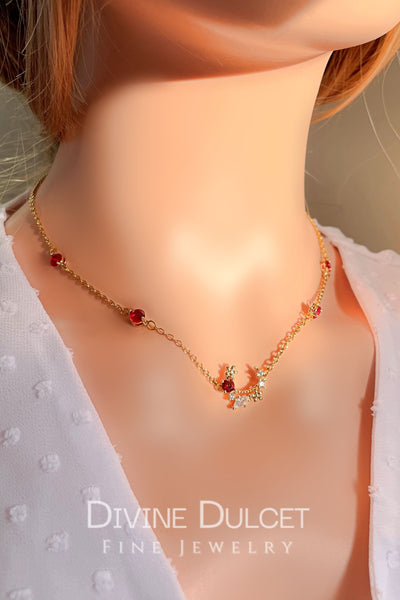Fairy Garden™ 24K Red CZ Enchantment Necklace