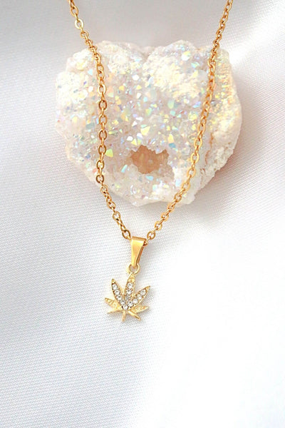 Iconic Gold Cannabis Leaf Necklace