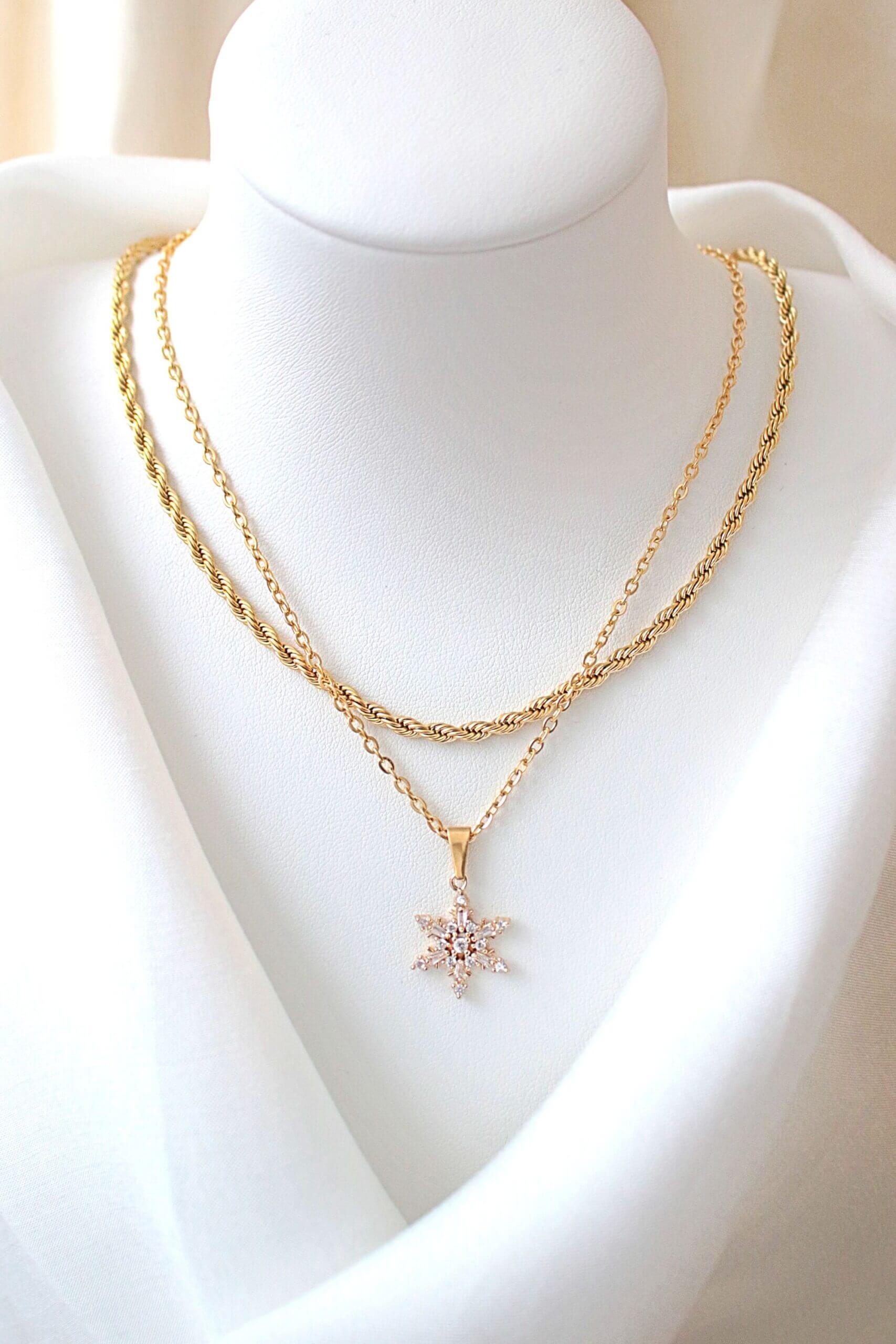 Eternal Snowfall 24K Snowflake Necklace