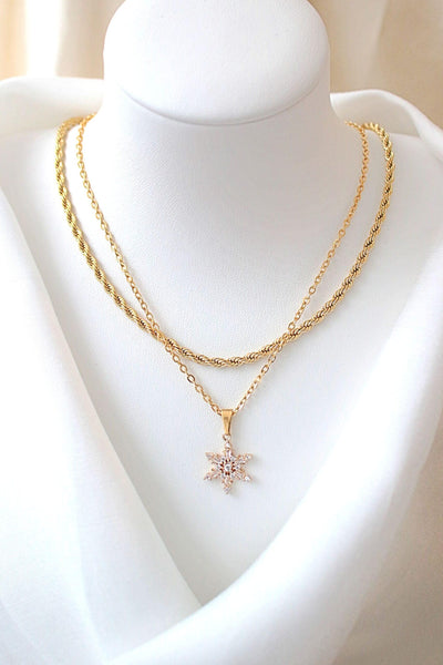 Eternal Snowfall 24K Snowflake Necklace