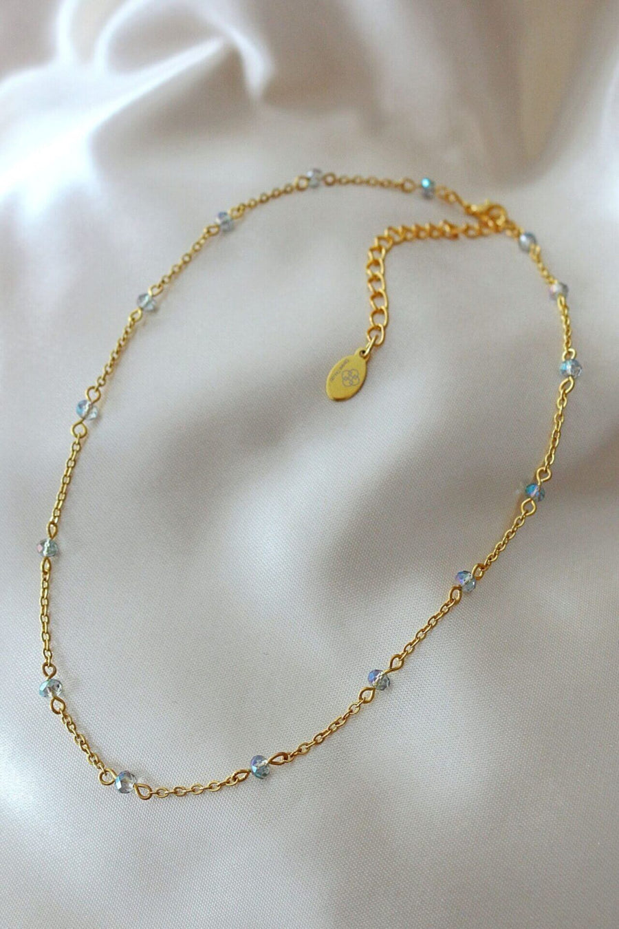 Chrome Luxe 18K Crystal Chain Choker