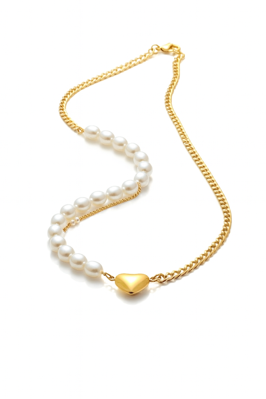 Golden Harmony Heart & Stone Layered Necklace